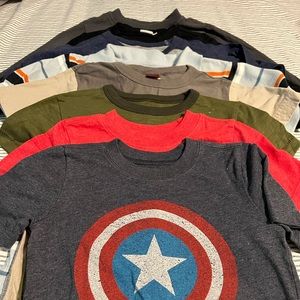 Lot bundle of 8 shirts. Size 4T.  2 long sleeves and 4 short sleeves.